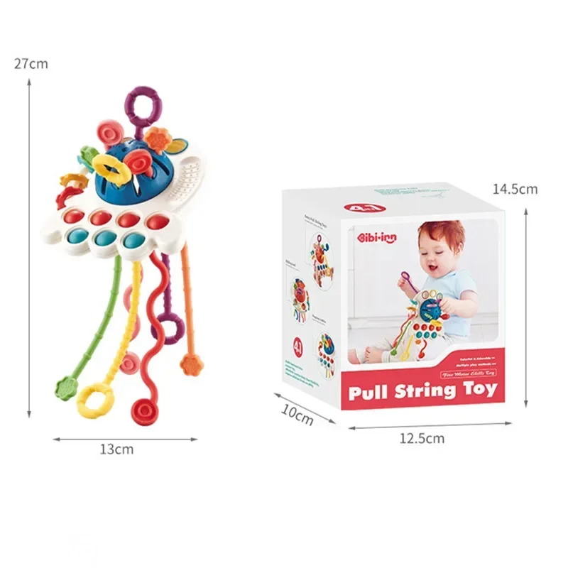 Baby Cartoon Octopus Lala Le Spielzeug Baby Pull String sensorische Montessori frühe Bildung Feinmotorik Spielzeug Geschenk für Kleinkinder