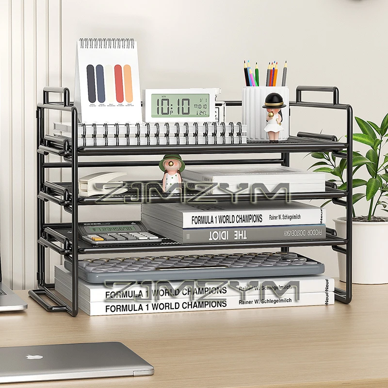 

Thickened Foldable File Rack Metal File Frame Office Desktop Multi-Layer File Folder Storage Box Office Supplies Complete File