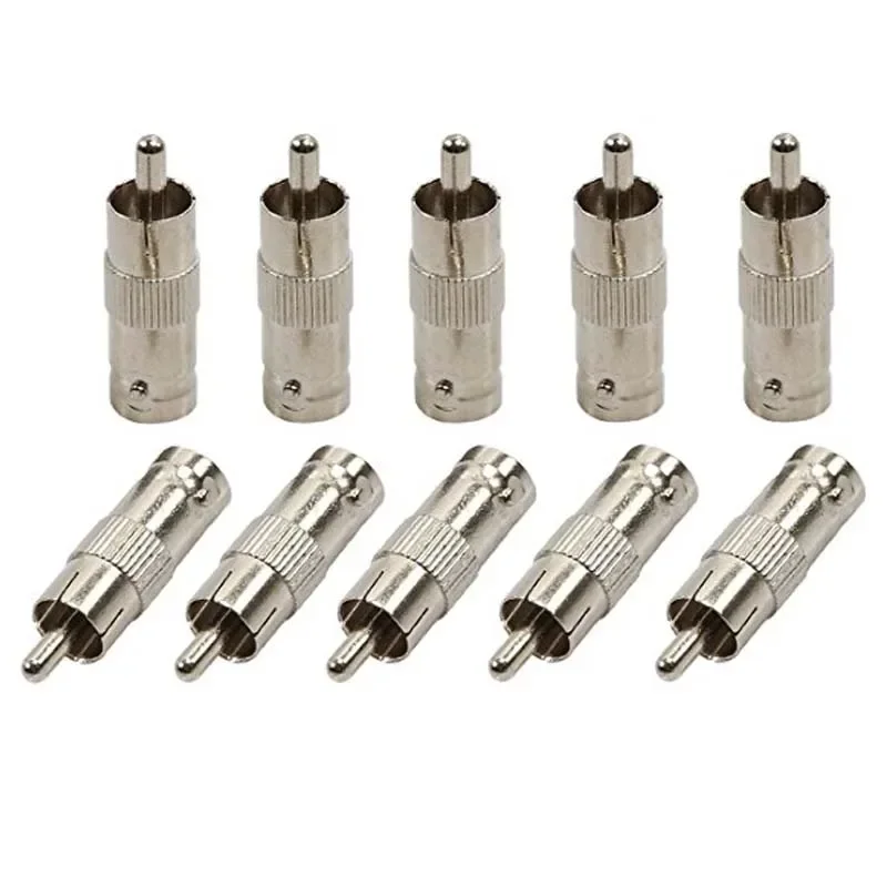 BNC Female Jack to RCA Male Plug Adapter Straight Camera Connector for CCTV Security Camera