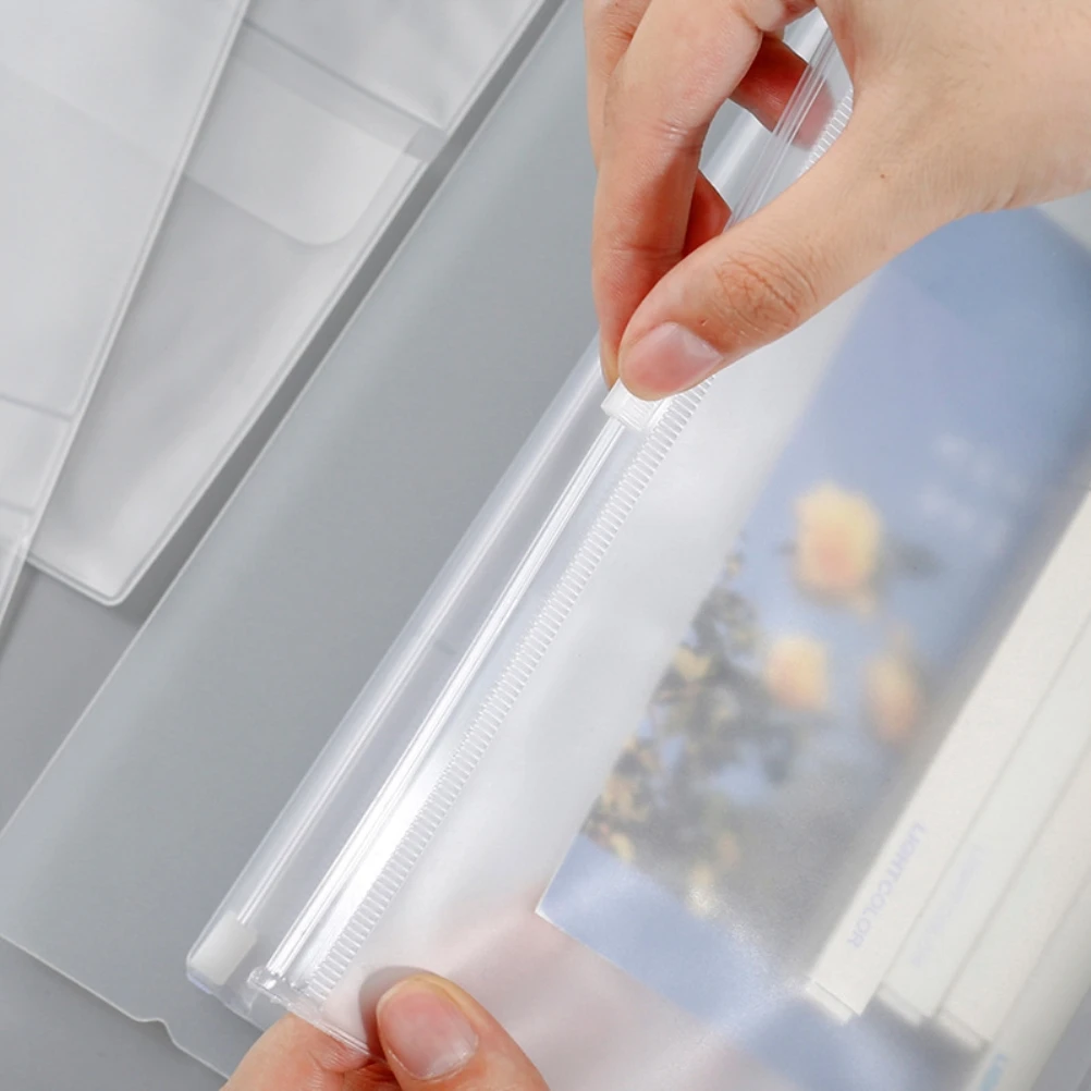 25Pcs A6 Binder Pockets Transparent PVC 6-Hole Binder Pockets Zip Folder Plastic Notebook Budget Envelopes