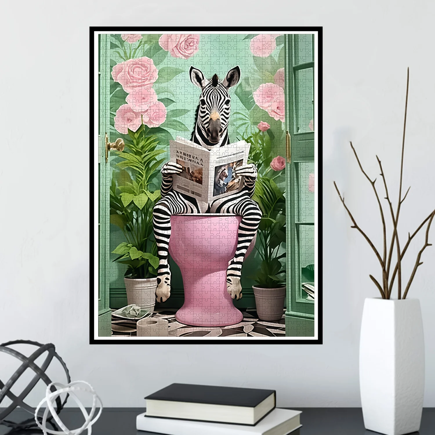 Giornale di lettura zebrato - Tema astratto, puzzle di carta da 1000 pezzi, grande gioco per adulti giocattolo regalo per giochi interattivi in famiglia a