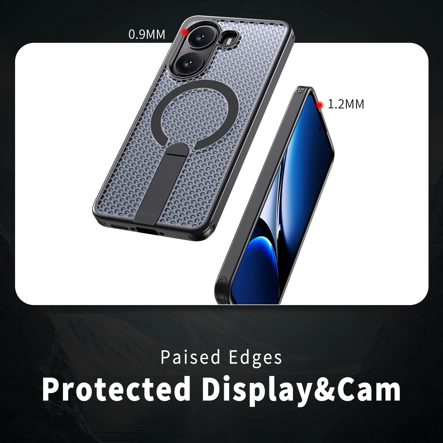 TPU+PC N52 Magnetic Armor Phone Case for Xiaomi Poco X8 Pro Max F7 F8 M8 Pro Honeycomb Cooling Metal Bracket Anti-drop Cover view 3
