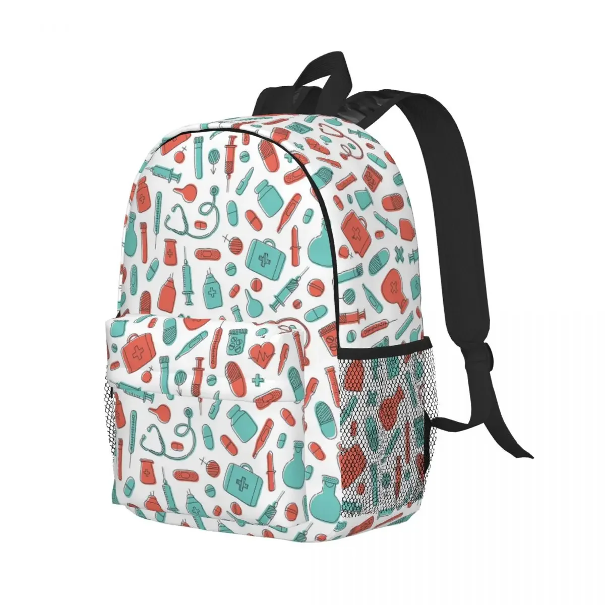 

Nurse Medical Theme Backpack Student Boys Girls BookBag Kids School Bag Laptop Shoulder Bags for Men Women