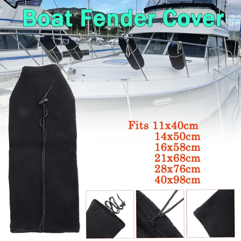 

Black Velvet Boat Fender Covers Anti-UV Salt Protection Sun Snow Ice Frost Protector For Marine Bumper Boat Yacht Sailing