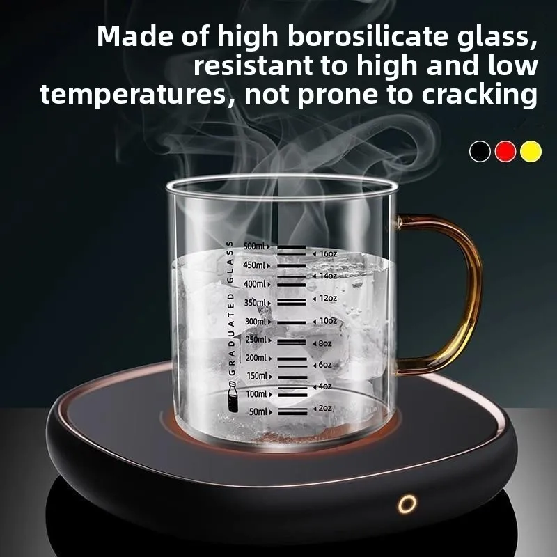 Large Capacity Glass Milk Cup with Lid for Breakfast Microwave Safe Heat Resistant Measurement Cup Chinese Style Handle Design view 3