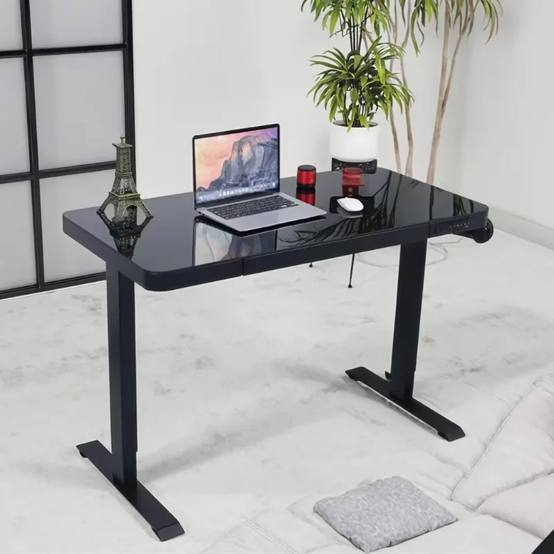 مكتب ألعاب بتصميم عصري RGB قابل للتعديل مع أداة ضبط الارتفاع الكهربائية الدوارة وقابلة للتمديد للاستخدام المكتبي #3