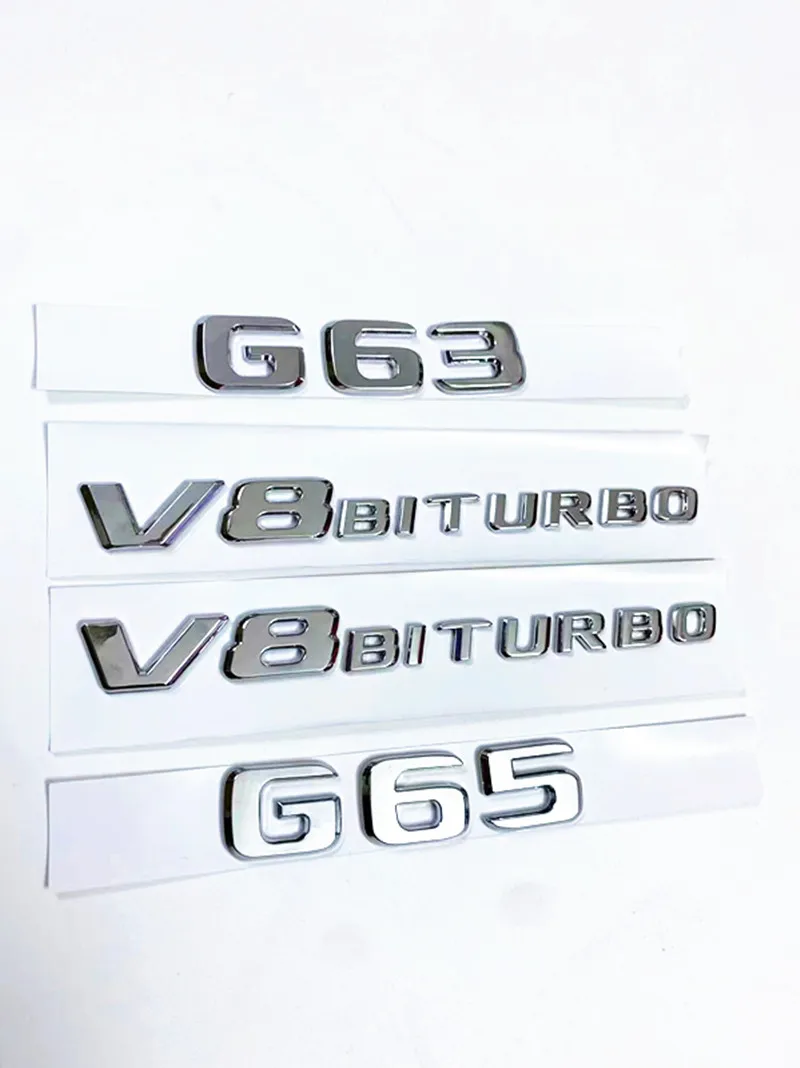 3D ABS Black Car Rear Trunk Badge Letters Logo G63 G65 G500 G550 V12 V8 BITURBO Emblem For Mercedes Benz W463 W464 Accessories