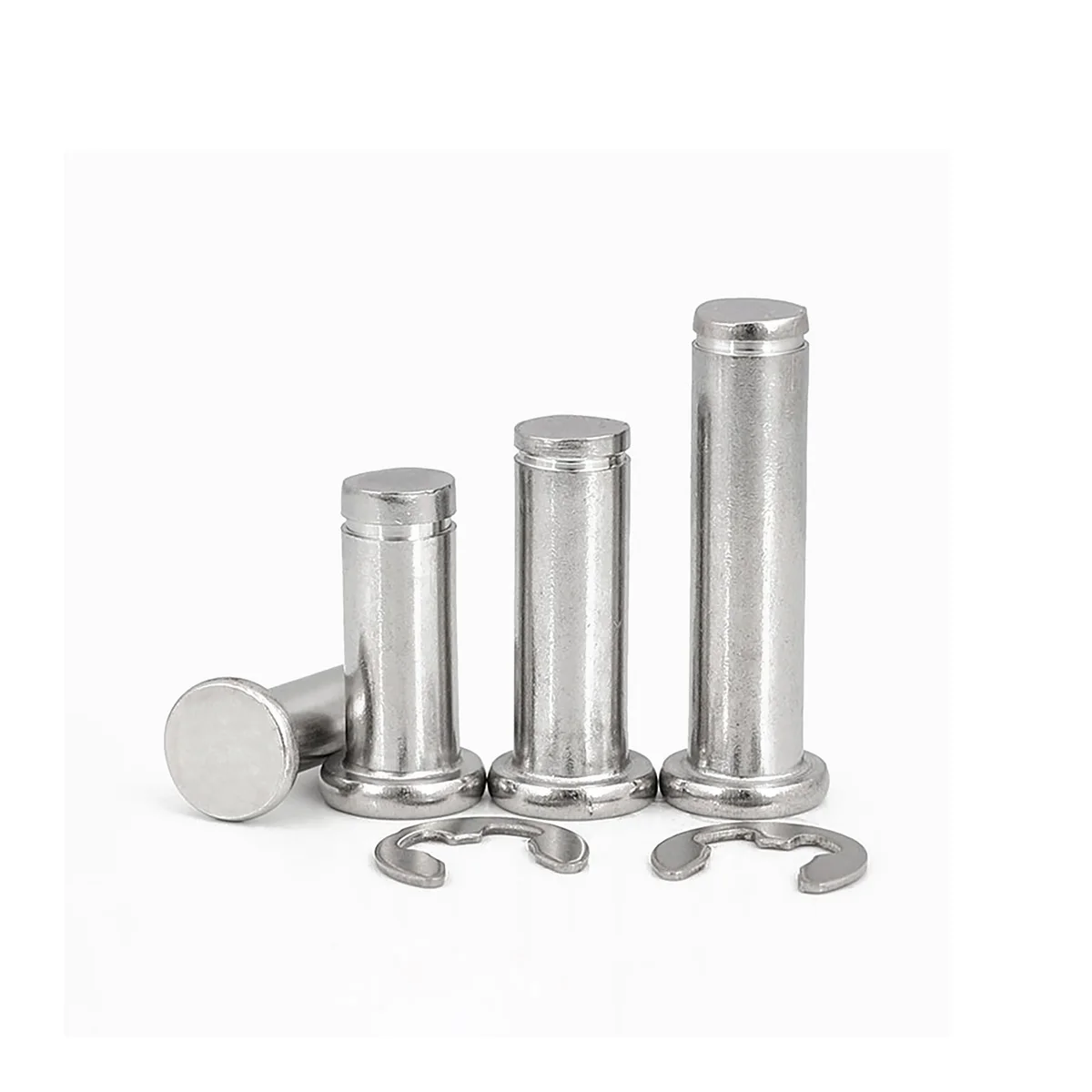 304 Stainless Steel Flat Head Shaft With Snap Ring Cylindrical Pin Positioning Pin M3M4M5M6