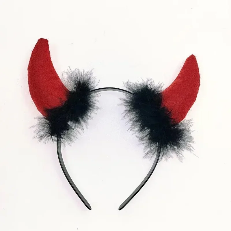 Halloween Headband with Devil Horns and Trident Perfect for Costume Party