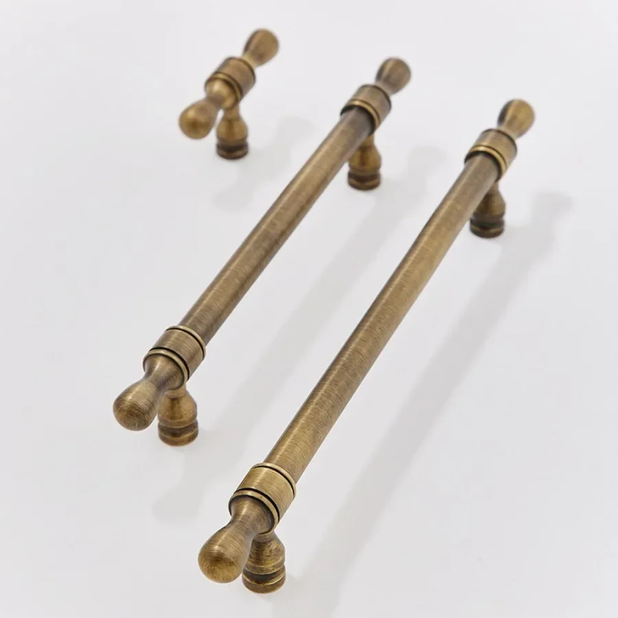 Nordic Brass Furniture Handles Luxury Bronze Handles for Cabinets and Drawers Long Vintage Cabinet Handles Kitchen Accessories