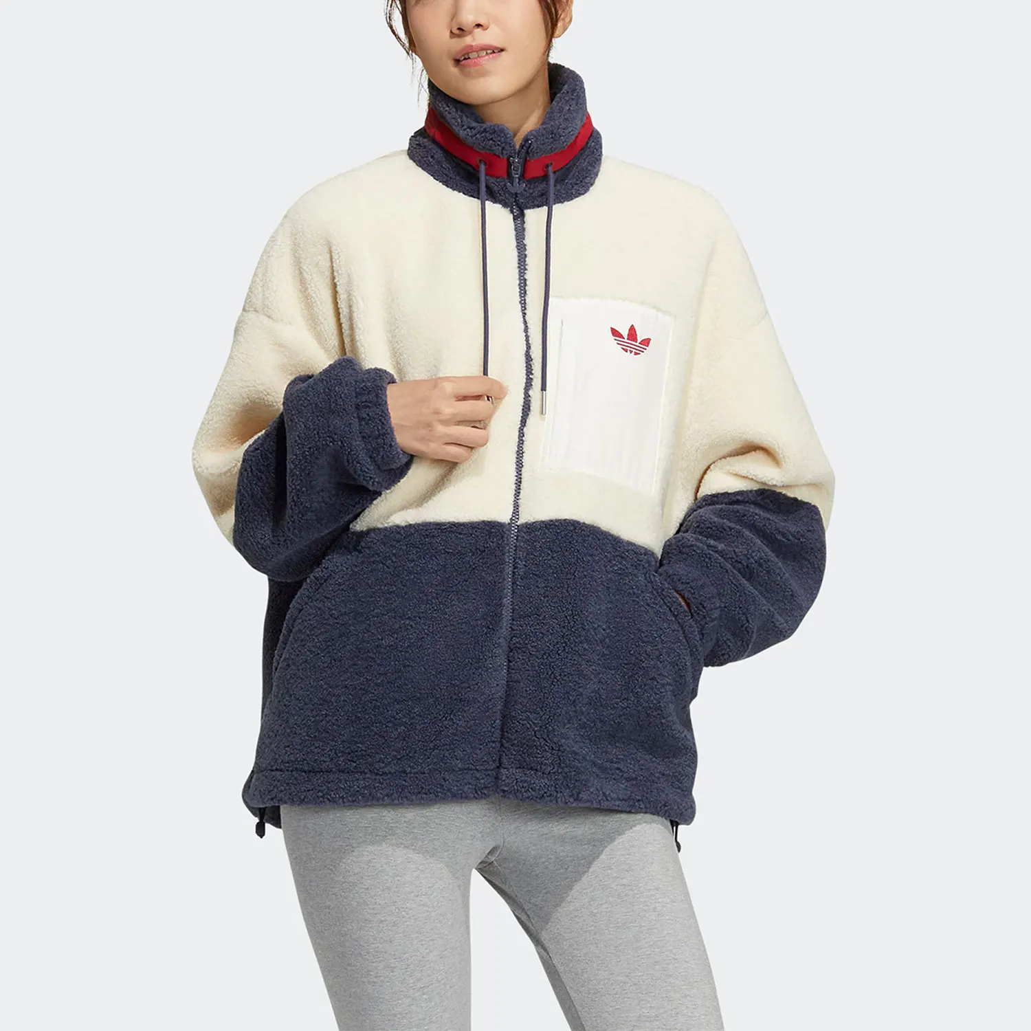 Adidas Official Genuine Patch Color Lambswool Warm Women's Sport Jacket HR3456
