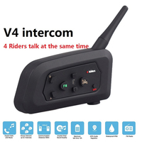 V4 Motorcycle Bluetooth-compatible Interphone Headset Helmet Intercom 1200M Duplex Talking FM Radio Moto Communicator