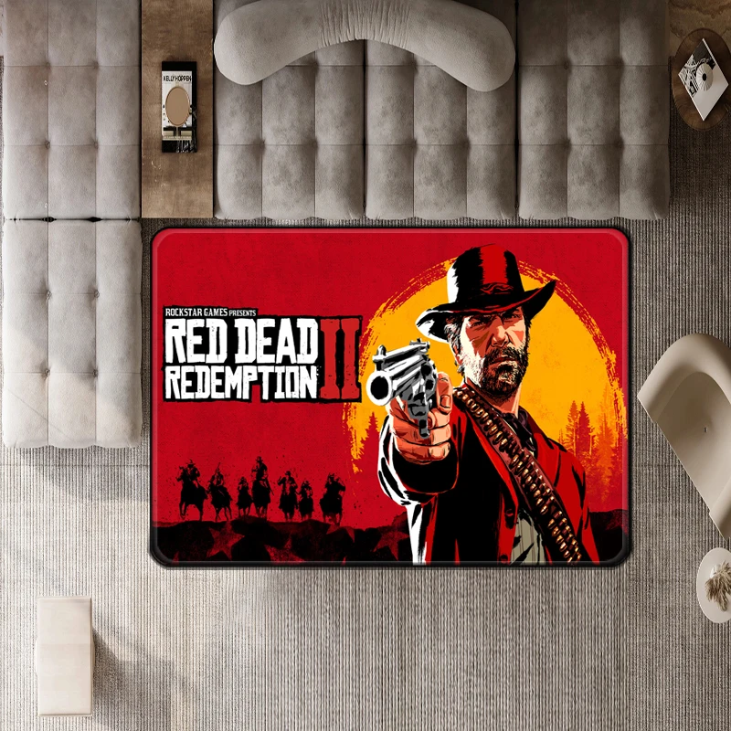 Red Dead Redemption Game Carpet Kitchen MatEntrance Doormat Bedroom Floor Decoration Living Room Carpet Bathroom Anti-slip Rug