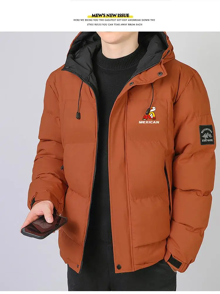 

Утепленная хлопковая куртка для мужчин: зимняя, теплая, для низких температур, для полных людей, высококачественная хлопковая одежда, повседневный городской стиль