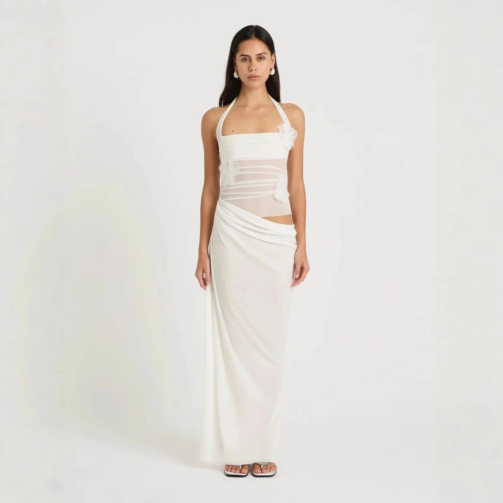 

Women's Low-Waist Elastic Dress Pure Color Sexy Spicy Girl Casual Sexy Pleated Bodycon Dress Sweet And Spicy Style