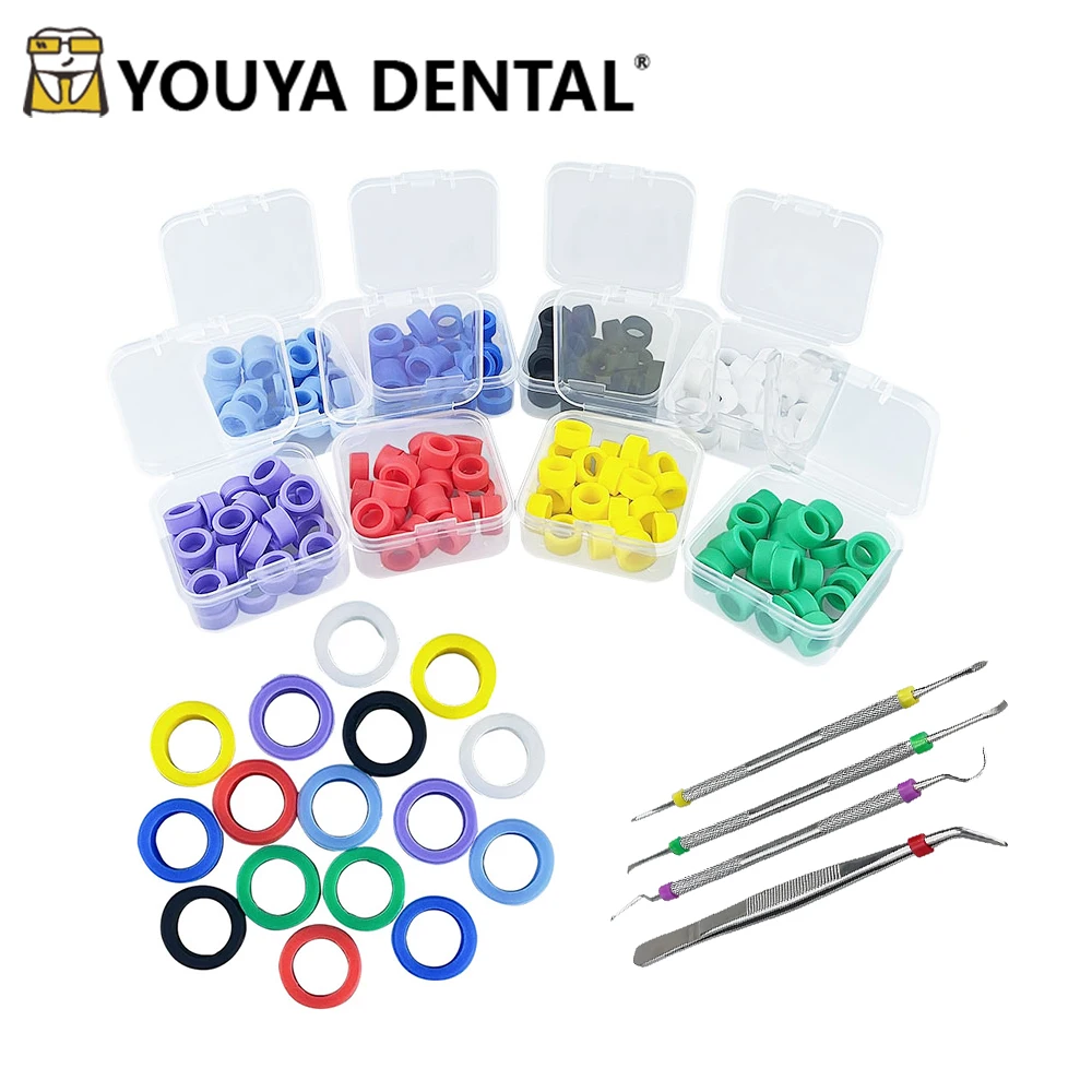 

25pcs/Box Dental Silicone Instrument Coloring Code Ring Identification Circle Universal Circle Dentist Tools Oral Care