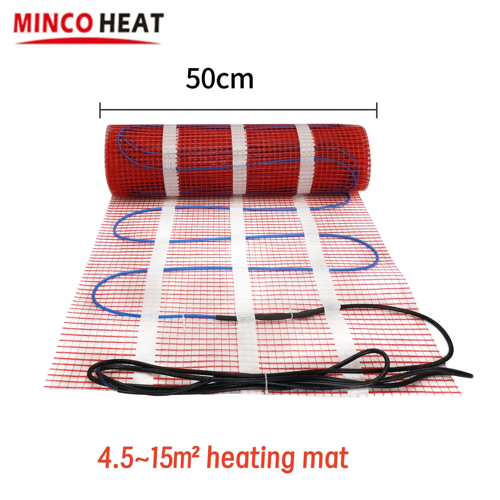 200w/m2 4.5~15㎡ Underfloor Tiles Electric Dual Core Heating Mat Warm Floor Heating Mat in the screed