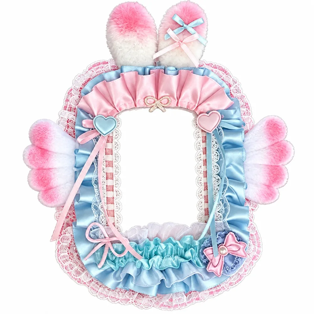 Portable Photocard Holder Ribbon Bow Lace Photocard Case Cute Lolita Style Photo Card Display Holder Craft Accessory