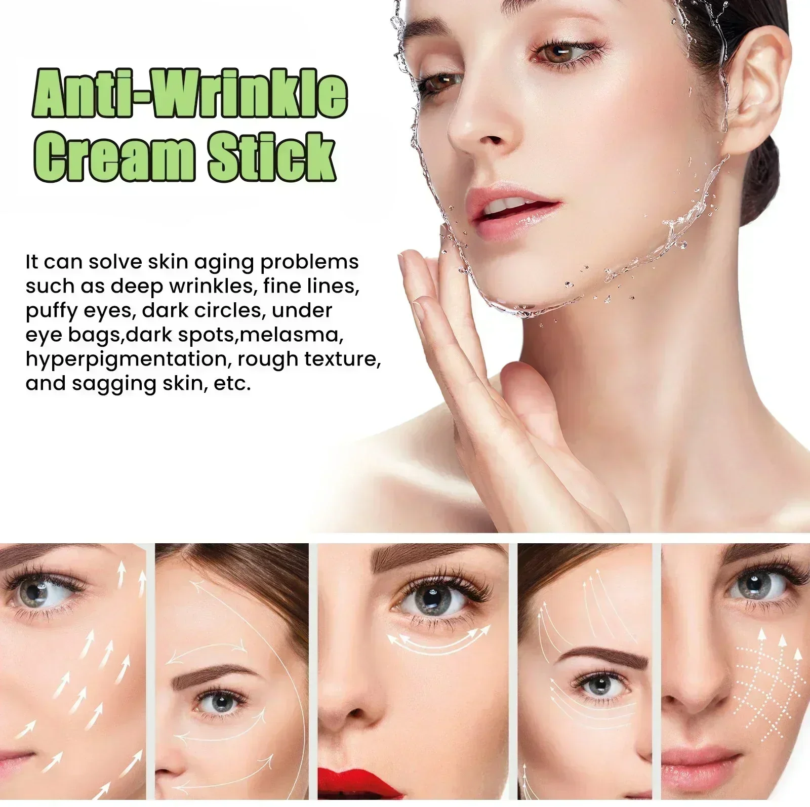 Instant Wrinkle Removal Balm Collagen Multi Bounce Stick Fade Fine Lines Firm Brighten Dull Skin Tone Cream Beauty Cosmetics