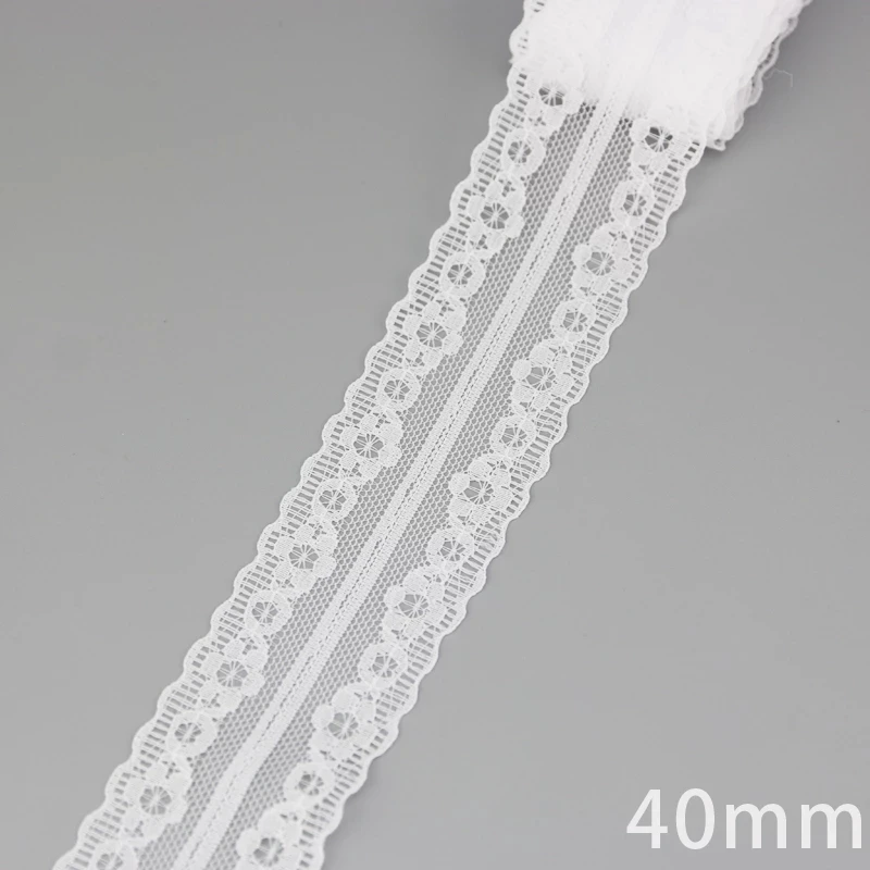 (5 Yards/roll) White Lace Ribbon Fabric Webbing Decoration Polyester Material Lovely Gift Packing Handmade DIY