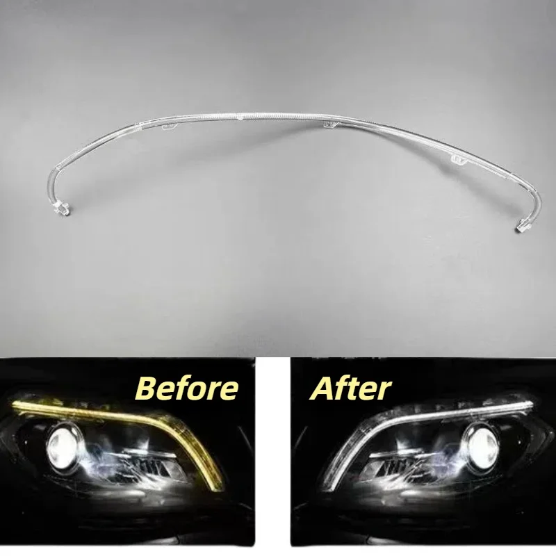 New For Mercedes-Benz GL166 GL350 GL400 GL450  Car LED Headlight DRL Daytime Running Light Guide Plate Tube Strip
