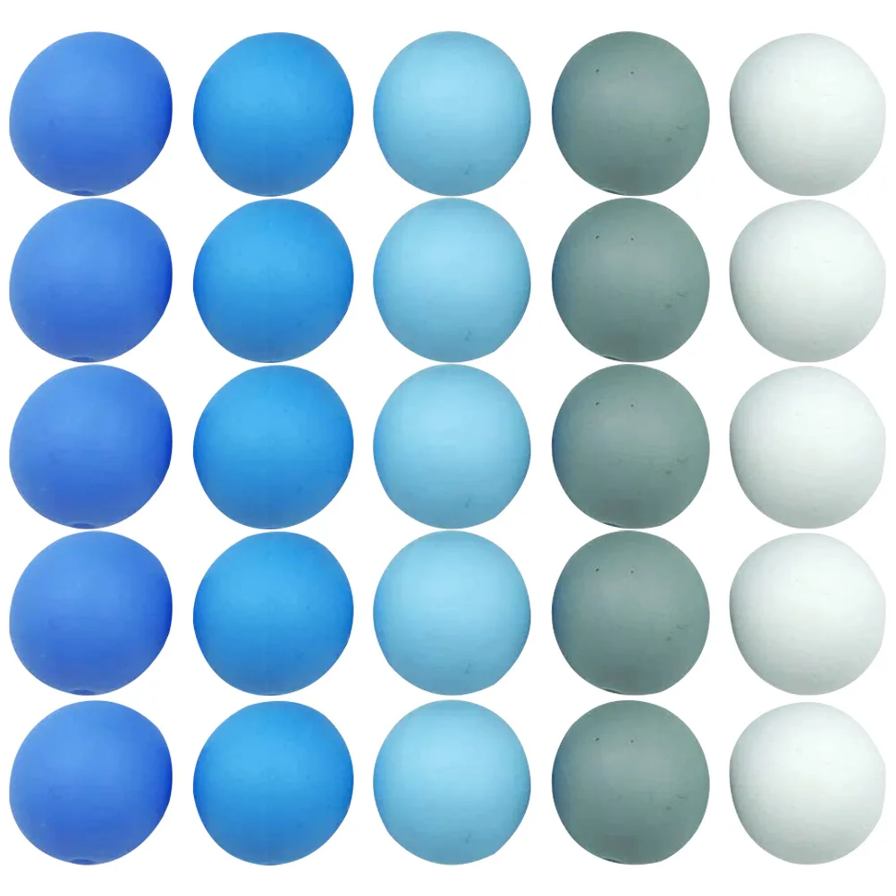 

50pcs Silicone Round Loose Beads For Jewelry Making Diy Bracelet -Color Soft Large Hole Beads Spacer Charms Crafts