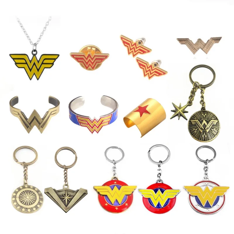 DC Comics Cartoon Creative Wonder Woman Key Ring Men Women Metal Keychain Pendant Key Chain Accessories Fashion Birthday Gifts