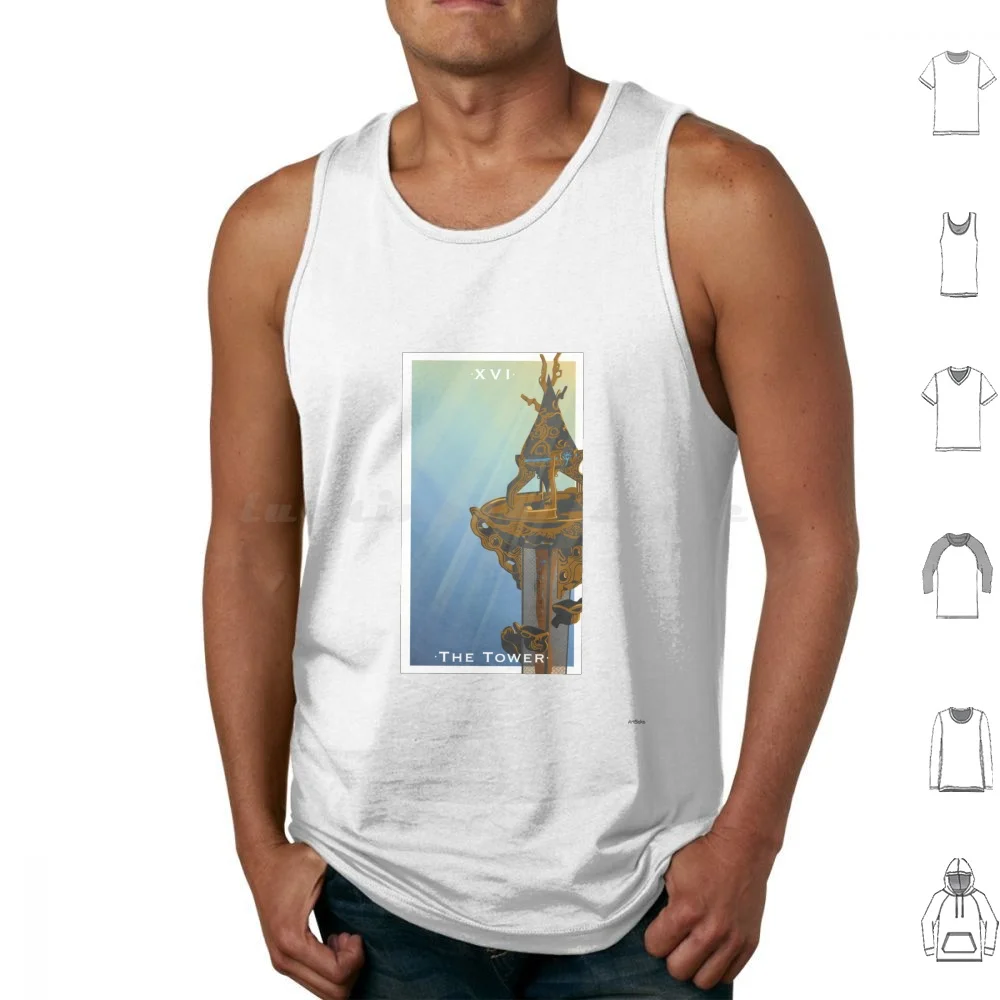The Tower Tank Tops Print Cotton Moon Link Game Video Game Breath Of The Wild Loz Legend Of Switch Tarot Tarot Wicca