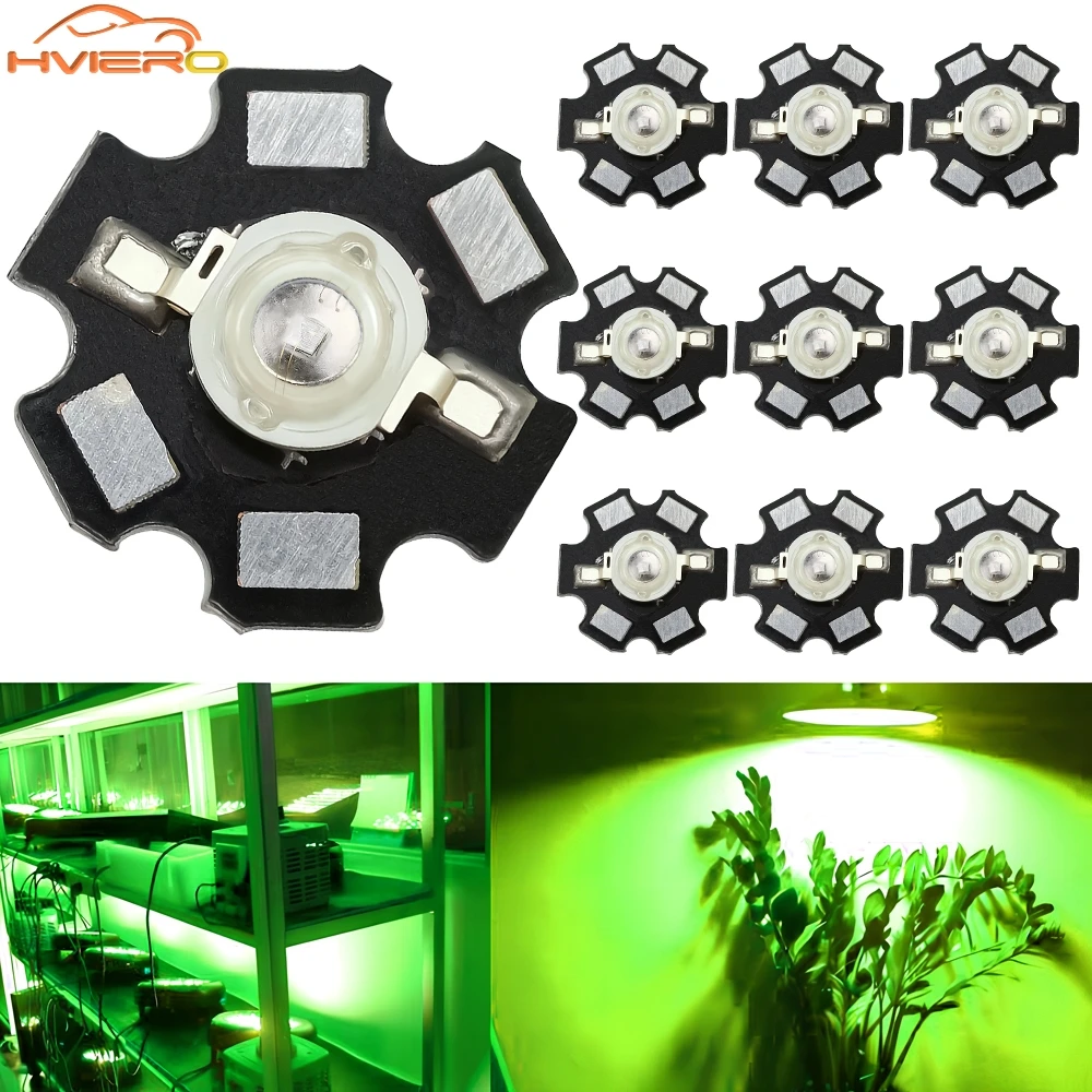 10X 20mm 3V 3W Led High Power Chip Light Bead White Red Blue Green Led Beads Emitter LED Bulb Diodes Lamp with Star Min Heatsink
