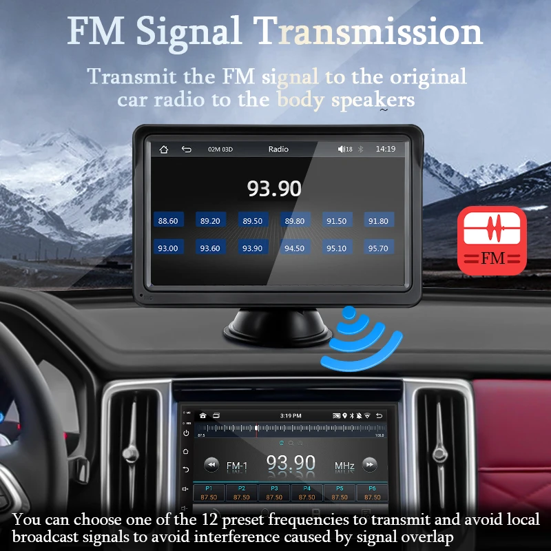 SINOVCLE CarPlay Android Auto Car Radio Multimedia Video Player 7inch Portable Touch Screen Bluetooth 5.0 For Rear View Camera