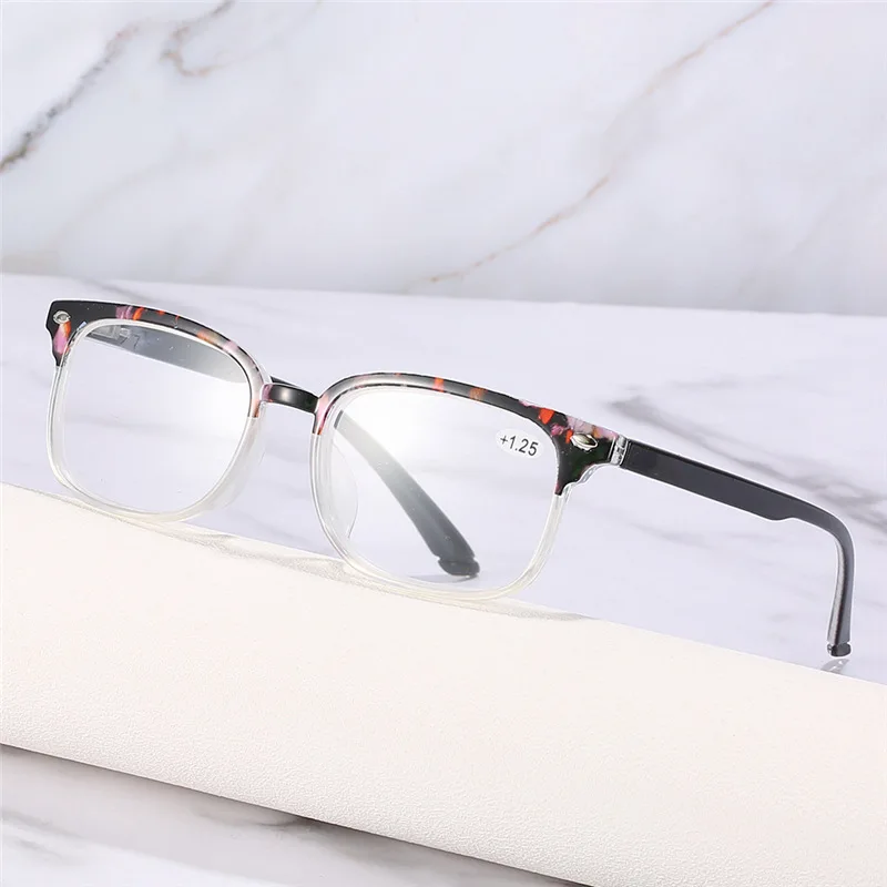 Leopard Square Reading Glasses Women Men Rivet Presbyopia Eyeglasses With Diopter +1.0 +1.25 +1.75 +2.25 +3.25 +3.75 +4.0