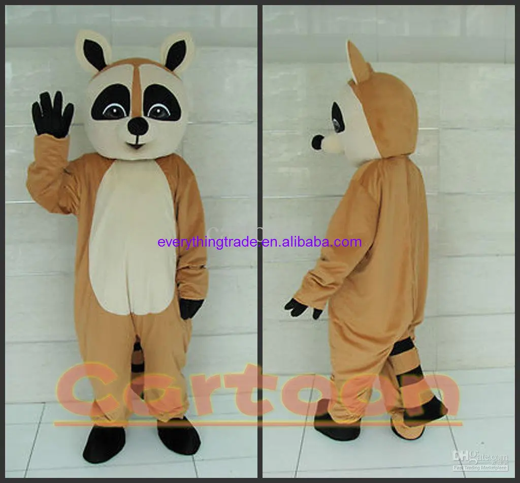 Nuovo adulto vendita calda schiuma carino adorabile procione cartone animato mascotte Costume peluche natale vestito operato Costume mascotte di Halloween