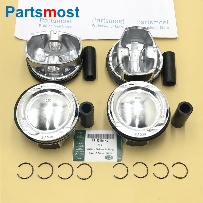 8X NEW MODEL 5.0T PETROL 508PS AJ133 SVR SC PISTONS & RINGS FOR LR100470 LAND ROVER LR4 RANGE ROVER SPORT JAGUAR XJ XF XK F-TYPE