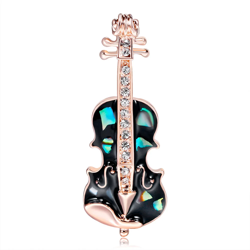 Korean version of personalized guitar, violin, chest, oil drip painted shell, corsage pin, women's brooch, spot.
