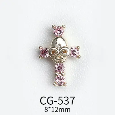 10 unids/lote Halloween Cruz Negra cráneo circón diamantes de imitación piezas de decoración de uñas joyería decoraciones accesorios para uñas suministros de dijes