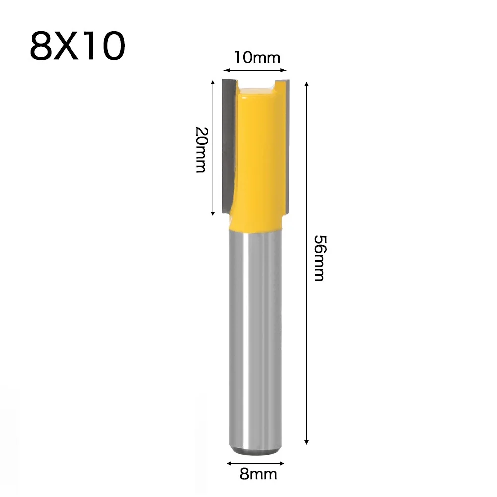 Straight Router Bit 1pc 6/10/12/16mm Clean Woodwork Tool 8mm Shank Carving Milling Cutter Practical Replacement