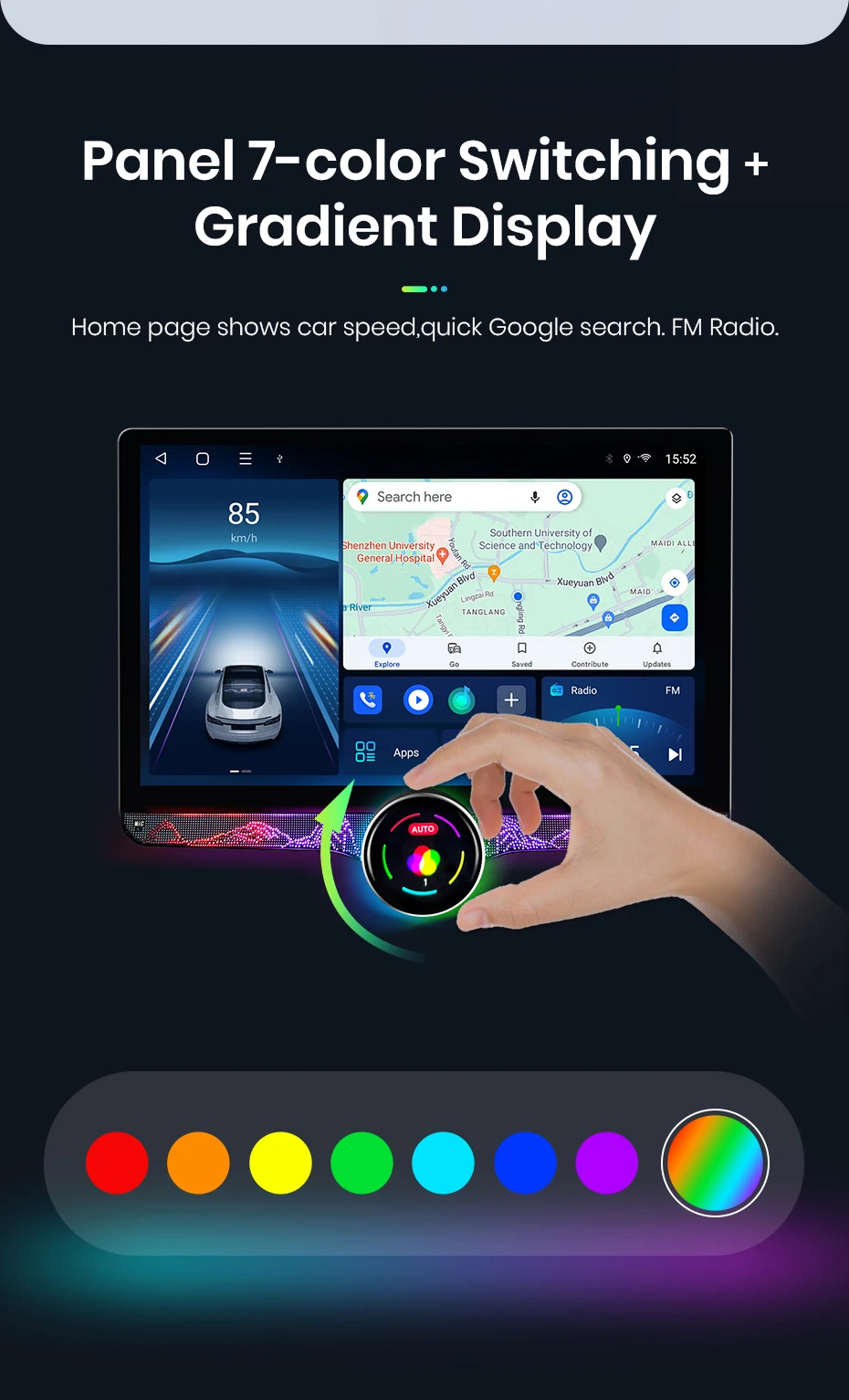 Junsun 11,5 Zoll 2K Touchscreen Kabelloses CarPlay für Apple Universelles Autoradio Android Auto Stereo Multimedia-Videoplayer Intelligente Fahrzeugsysteme 2 Din Autoradio-Haupteinheit GPS-Navigation BT 4G WIFI 8-Kern FM AM DSP RDS SWC DAB – Detail 8