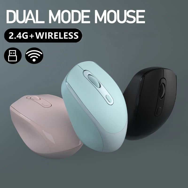 Bluetooth-compatible Wireless Mouse 2.4G Wireless Mouse Dual Mode Battery Mice 1200 DPI Gaming Mouse For Macbook Tablet Laptop