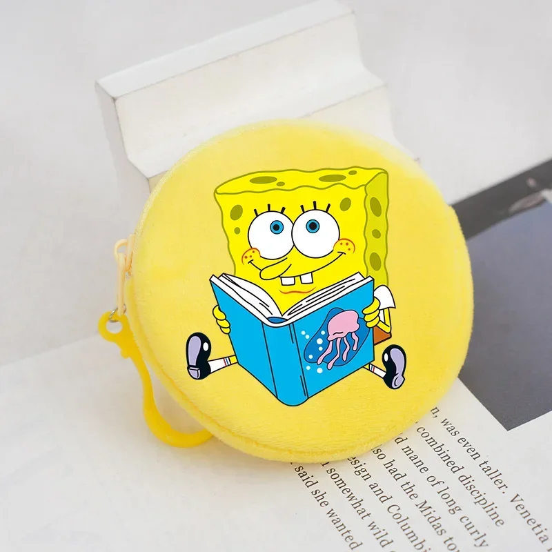 SpongeBob SquarePants Plush Coin Purse Anime Wallets Hung Anywhere Safe Portable Key Case Credit Card Holder Bag Boy Girl Gift