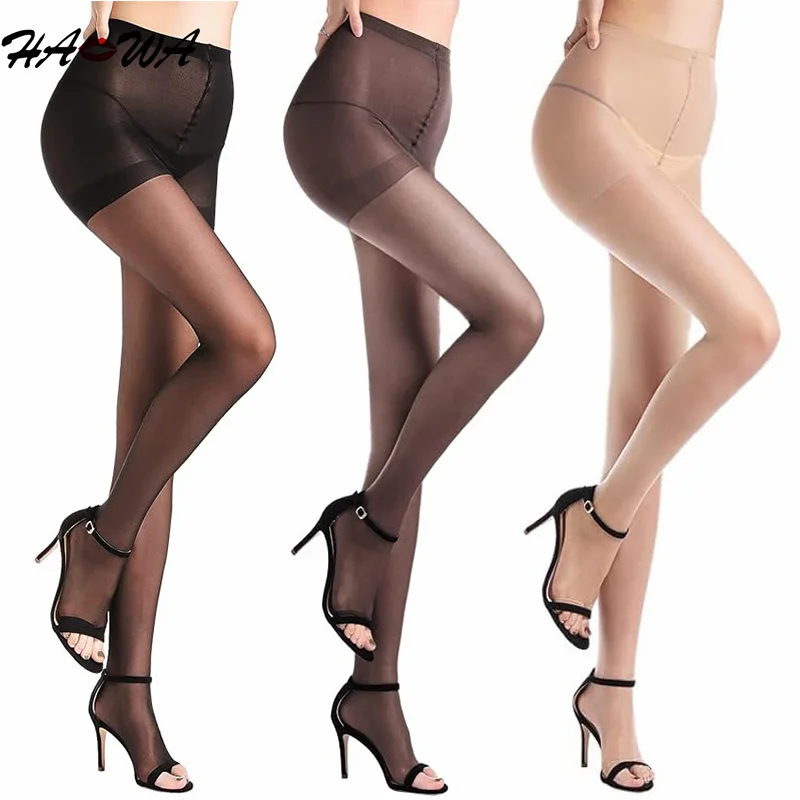 HA WA 20D Open Toe Pantyhose Tear-resistant Unbreakable Tights Sexy High Elasticity Nylon Elastic High Stockings Women Tights