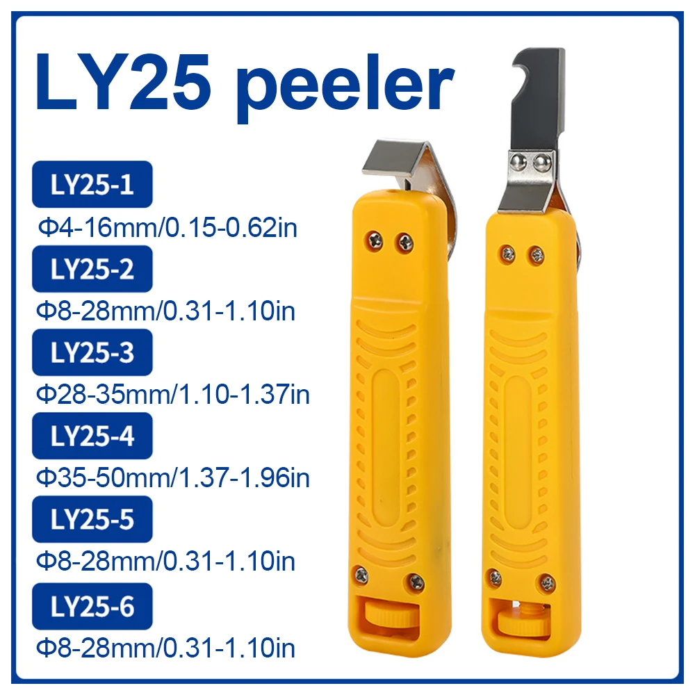 Cuchillo Pelacables de electricista, herramienta de pelado manual con mango de goma para Cable de PTFE de goma de silicona, PVC de 4-50mm