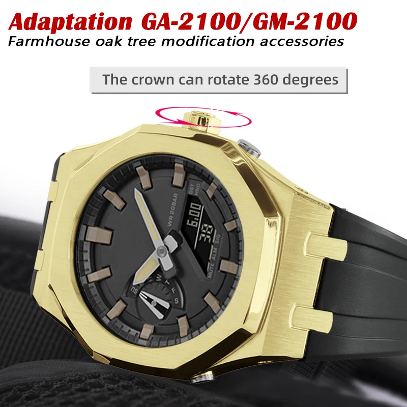 Compatible with GA2100GM-2100 modified metal watch case, strap, tape handle, nail style watch accessories