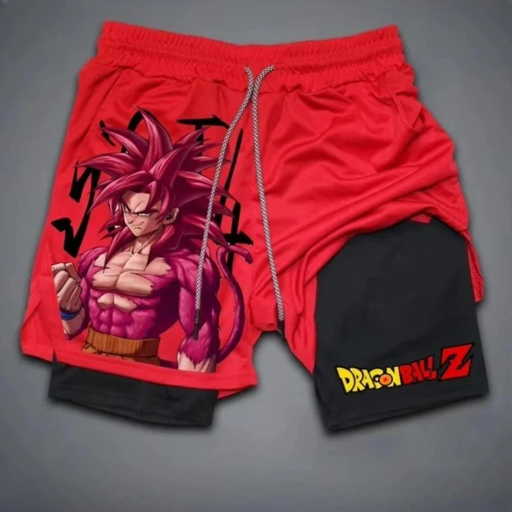 

Dragon Ball Goku Super Saiyan шорты мужские быстросохнущие двухслойные аниме повседневная уличная одежда летние пляжные брюки графический принт 2025