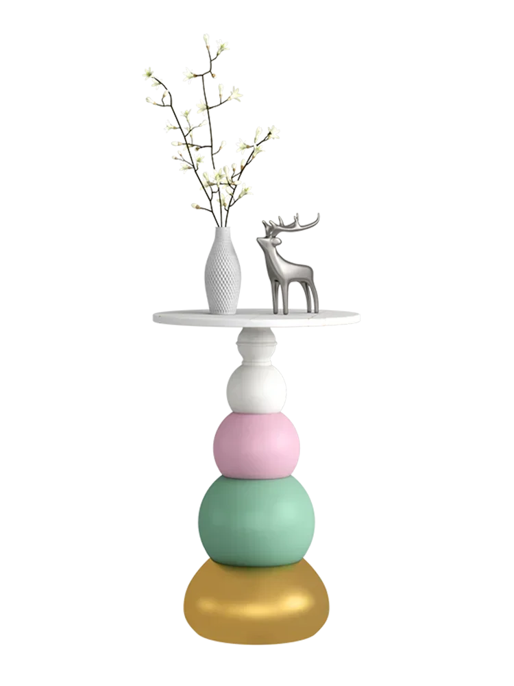 

Nordic Light Luxury Living Room Balcony Sofa Edge Wrought Iron Color Corner Table