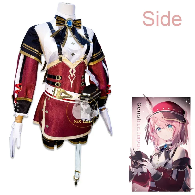 2025 jogo genshin impacto cosplay traje charlotte uniforme peruca anime estilo chinês trajes de halloween para meninas