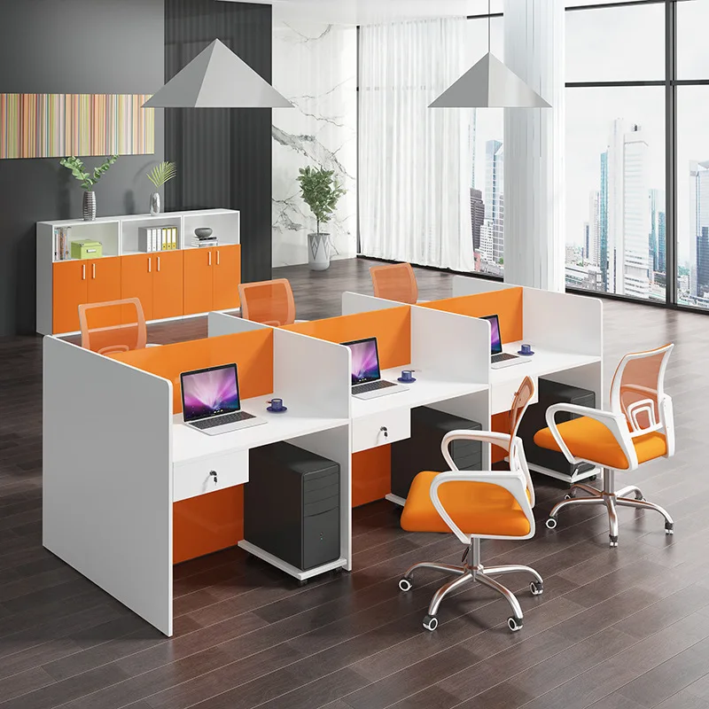 

Desk Staff Simple Modern Screen Table And Chair Combination Electric Pin Small Card Seat 46 Employees Partition Station