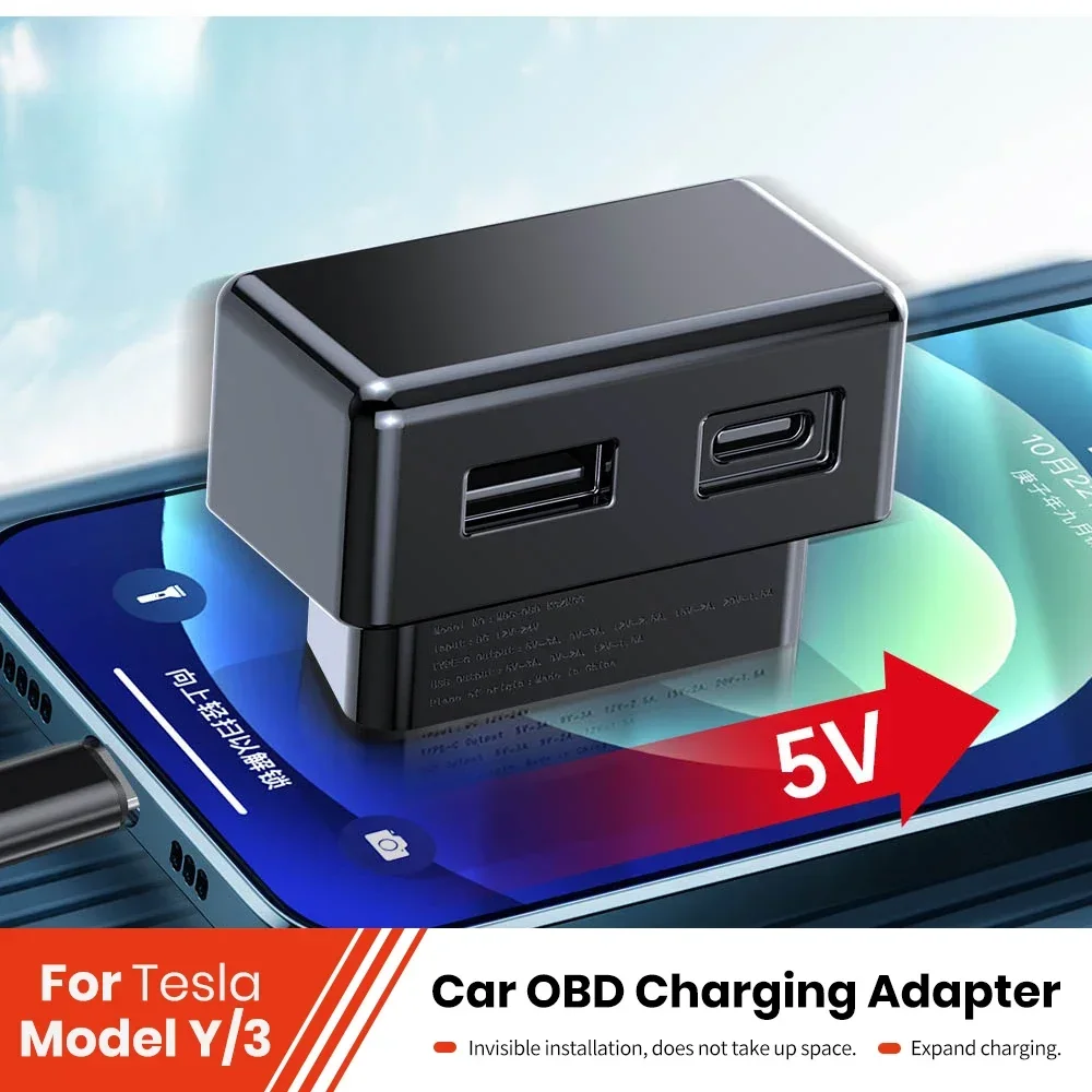 

For Tesla Model 3 Model Y X S OBD Adapter Charging For Tesla Car Model3 ModelY obd2 Splitter Charger Adapters Accessories