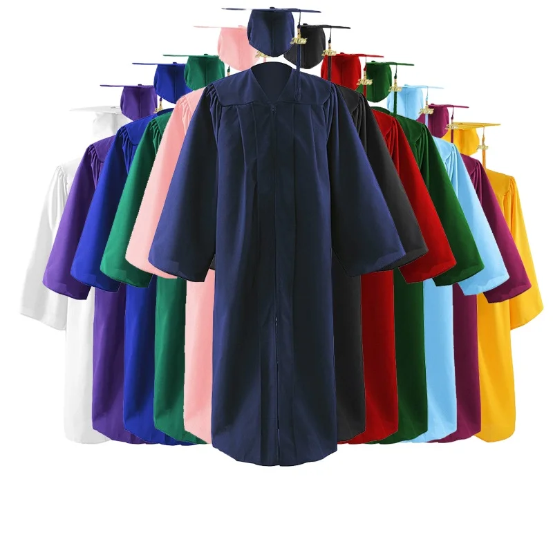 

American Style Graduation Gown Set for University Student Bachelor Degree Ceremony Dress Master Doctor Cap Gown