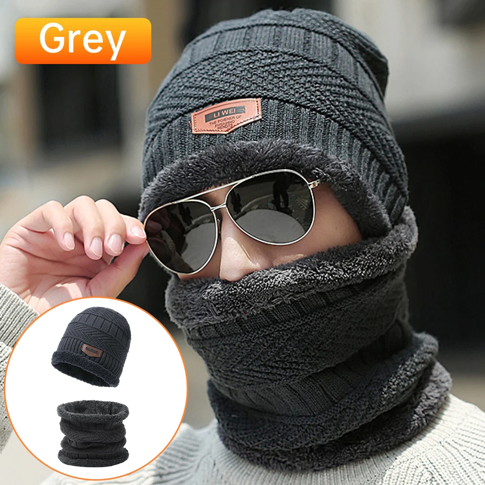 Hat Men's Winter Scarf Outdoor Travel Leisure Winter Scarf Warm Winter Knitted Hat Knit Neck Protect Men And Women Velvet Hat