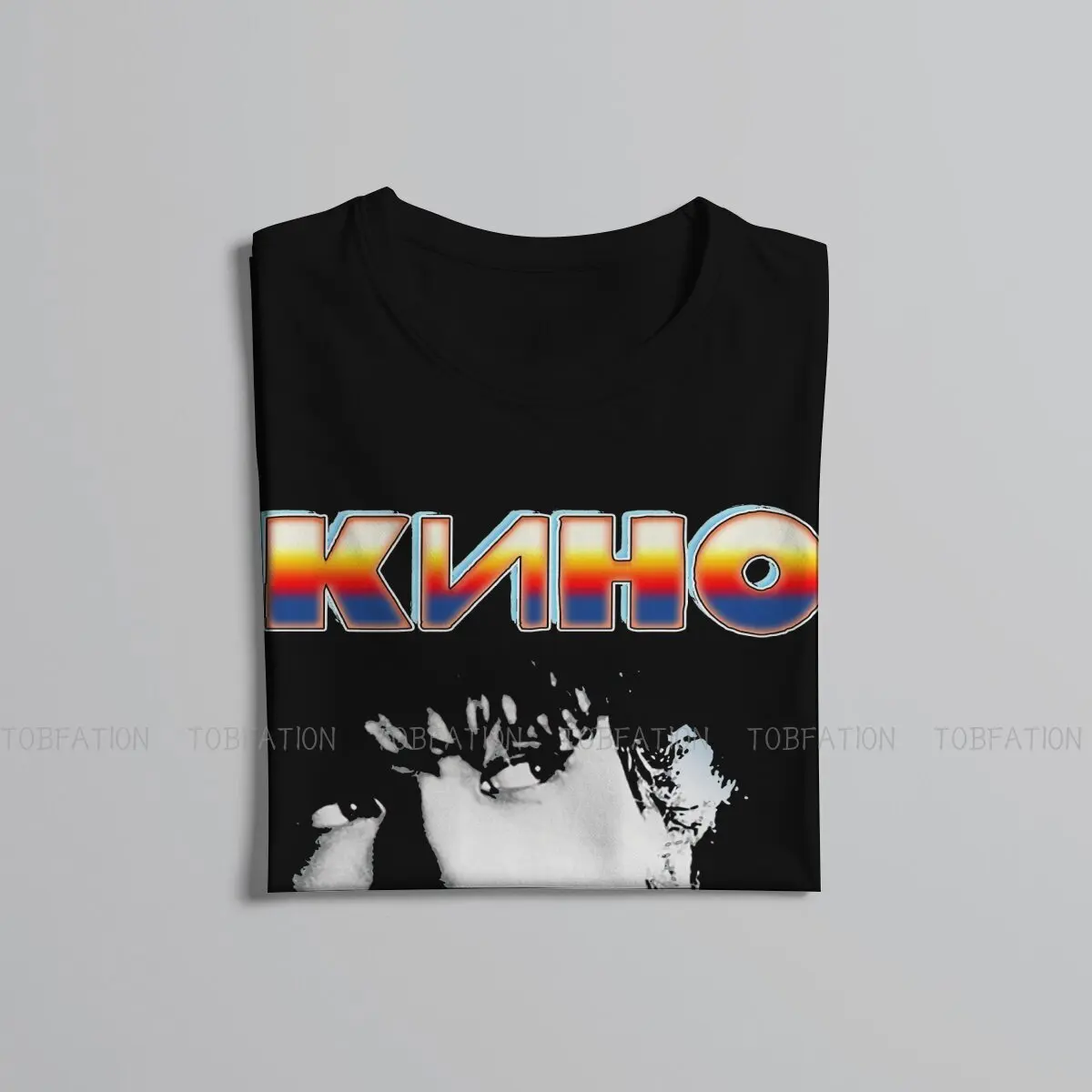 Smoking Man Classic  Newest TShirts Viktor Tsoi Kino Russian Singer Male Style Fabric Streetwear T Shirt Round Neck Oversized